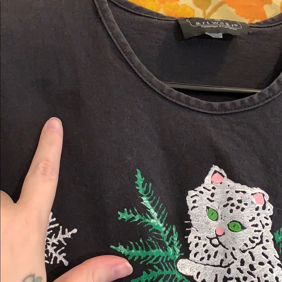 Cute Vintage Glitter Cat 90s Dress - Picture 4 of 8